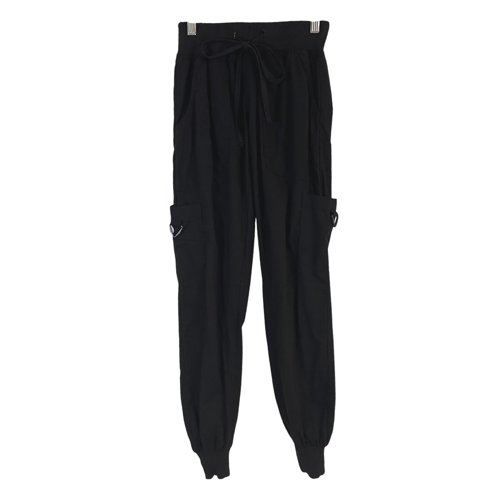 Beverly Hills Uniforms Women's Black Cargo Jogger Scrub Pants XS Meical Hospital